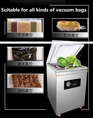 900W 진공 펌프 고기 진공 포장 기계 L380 * W400 * H140mm 챔버 크기