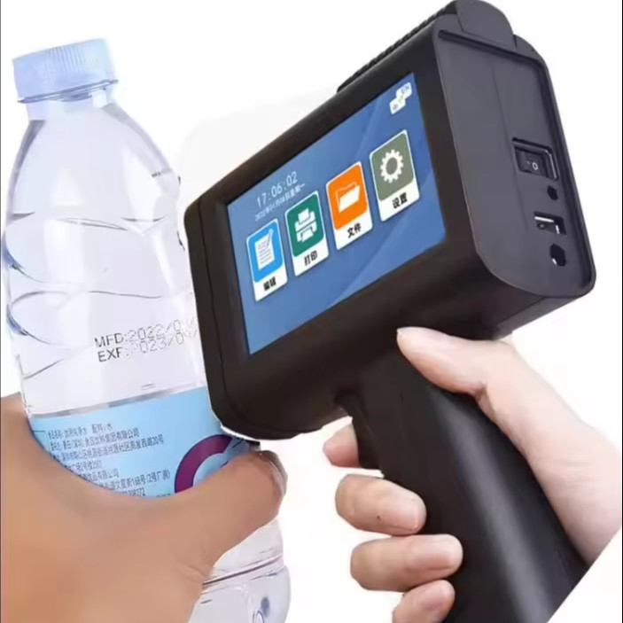미니 QR 날짜 로고 병 유리 플라스틱 목재 금속용 휴대용 프린터 총 영어